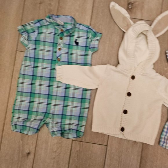 Gymboree - Andy & Evan - 3-6 M - Baby Boy - Summer Easter - Rompers - Sweater - Picture 2 of 10